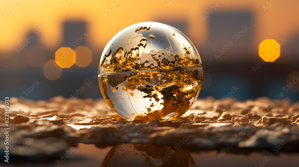 Miniature planet earth with nature background Miniature planet earth with nature background