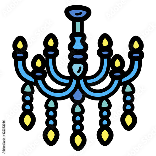 chandelier filled outline icon style