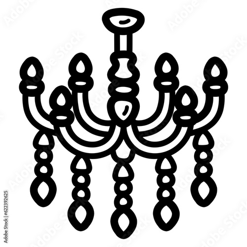 chandelier line icon style