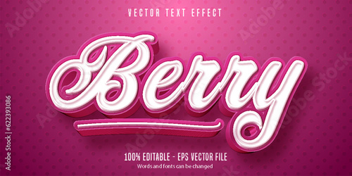 Editable Text Effect, Berry Cartoon Text Style
