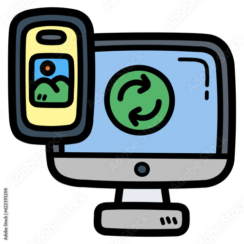 syncing filled outline icon style