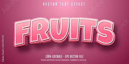 Editable Text Effect, Cartoon Fruits Text Style