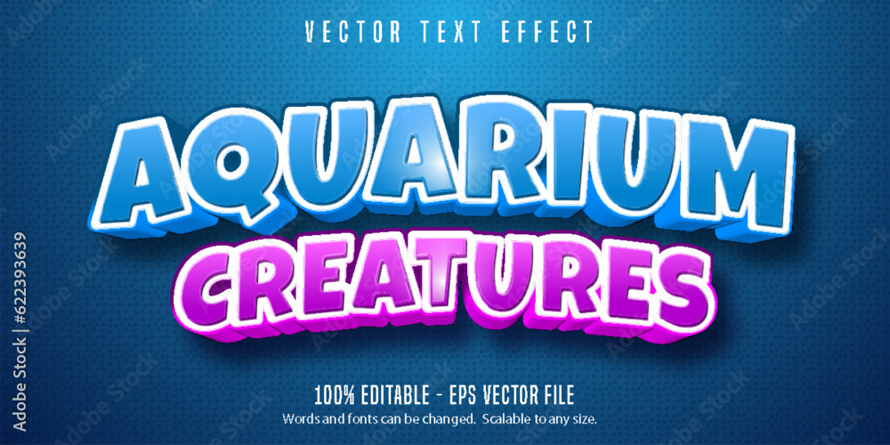 Editable Text Effect, Aquarium Creatures Text Style