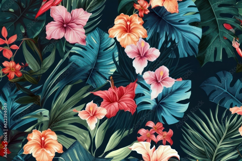 AI generated illustration of A background with wild flowers AI generated illustration of A background with wild flowers