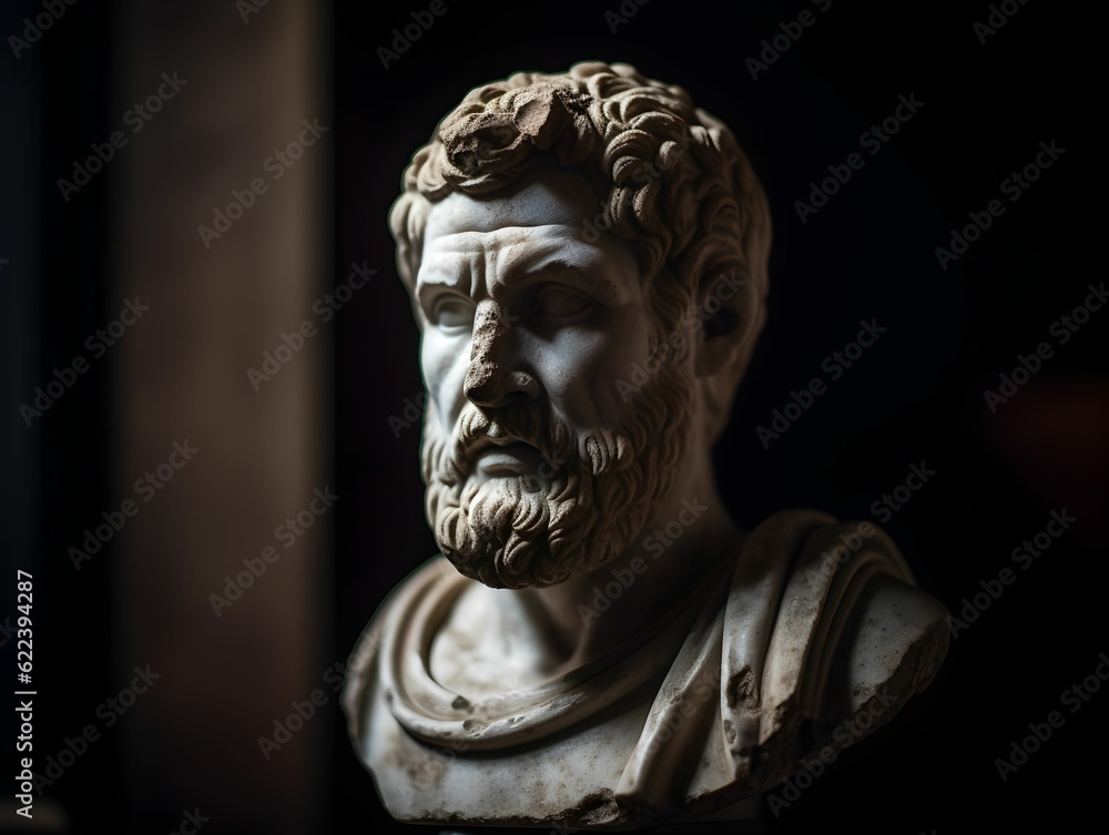 AI generated illustration of a sculpture of a man with a full beard AI generated illustration of a sculpture of a man with a full beard
