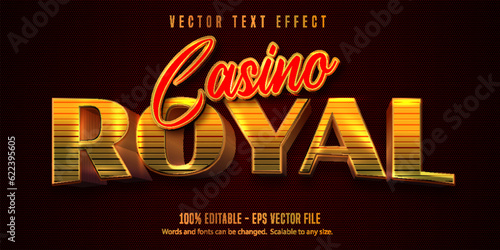 Editable text effect, casino royal gold text style