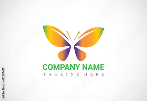 Butterfly Morph logo template icon symbol with vibrant color