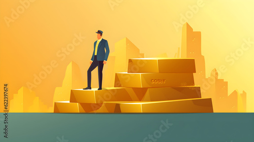 Golden Prosperity: Illustration of Shimmering Gold Coins