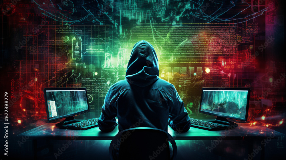 Dark cyber crime concept background