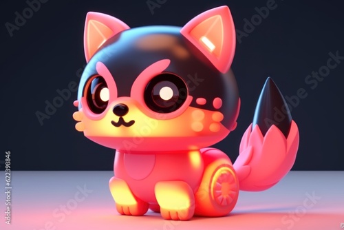 cute stylized robo-fox, futuristic funny robotic toy concept, ai tools generated image
