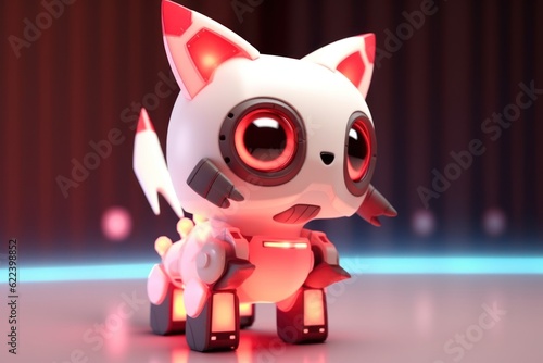 cute small robo-fox character  futuristic funny toy concept  ai tools generated image