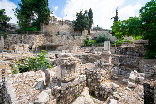 Canvastavla Pool of Bethesda in Jerusalem