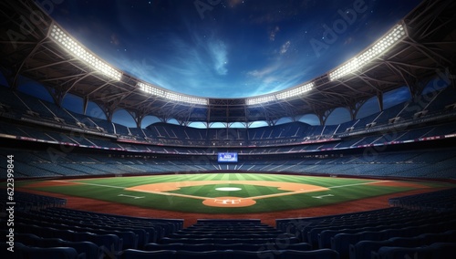 Baseball stadium seen from the inside  Generative AI 