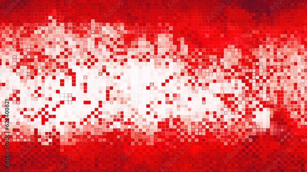 Pixel pattern ornament in red color.Generative AI