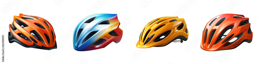 Fototapeta premium Bicycle Helmet clipart collection, vector, icons isolated on transparent background