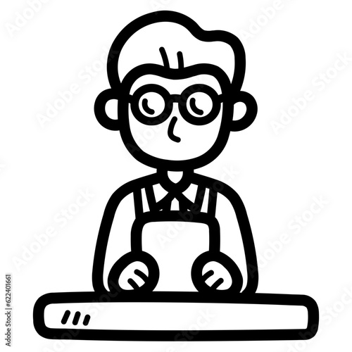 news anchor line icon style