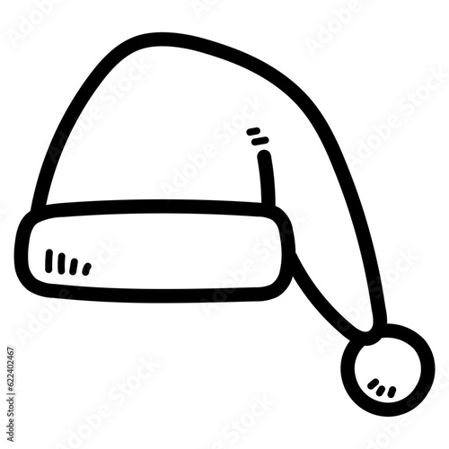 Santa Hat line icon style