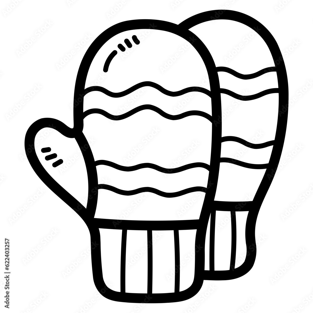 mittens line icon style mittens line icon style