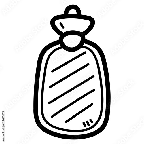 hot water bottle line icon style