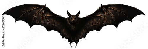 Fototapete Bat in flight. Wing flap. Isolated transparent background
