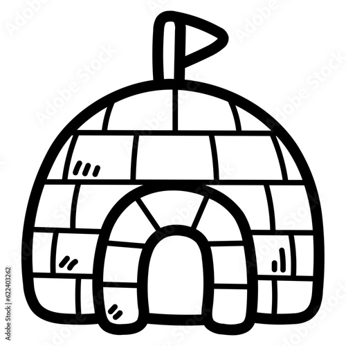 igloo line icon style