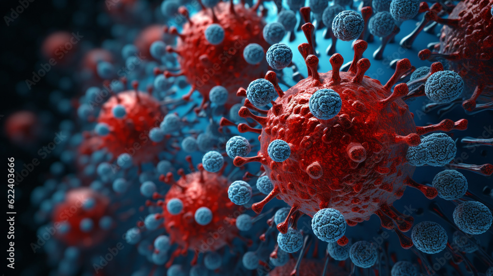 Macro photo of virus and pathogen Macro photo of virus and pathogen