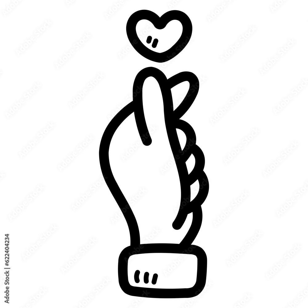 Obraz premium hand line icon style