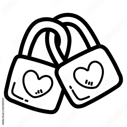 padlock line icon style