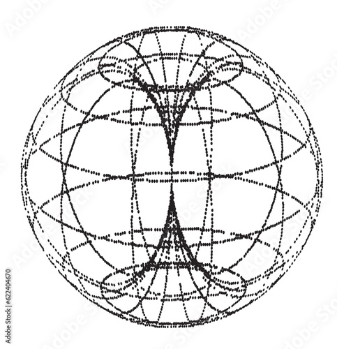 Wormhole wireframe vector. Abstract tunnel