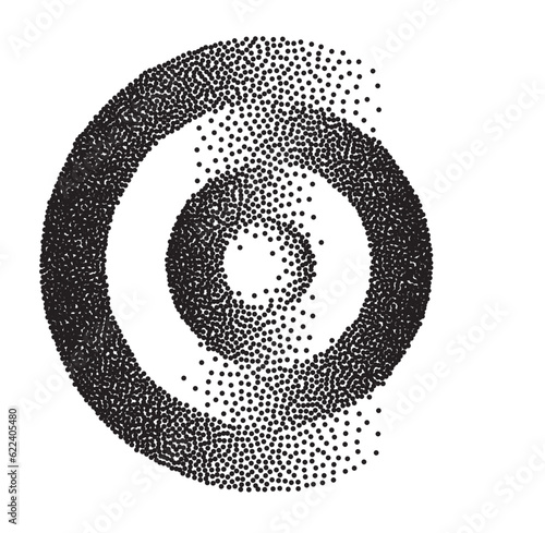 Stipple circle isolated on white. Grainy icon