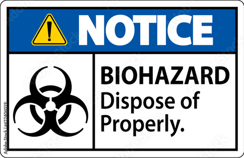 Biohazard Notice Label Biohazard Dispose Of Properly