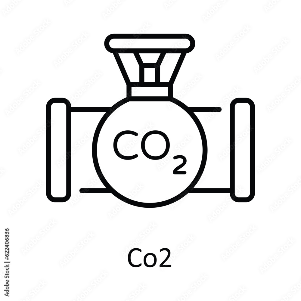 Co2 Outline Icon Design illustration. Smart Industries Symbol on White background EPS 10 File