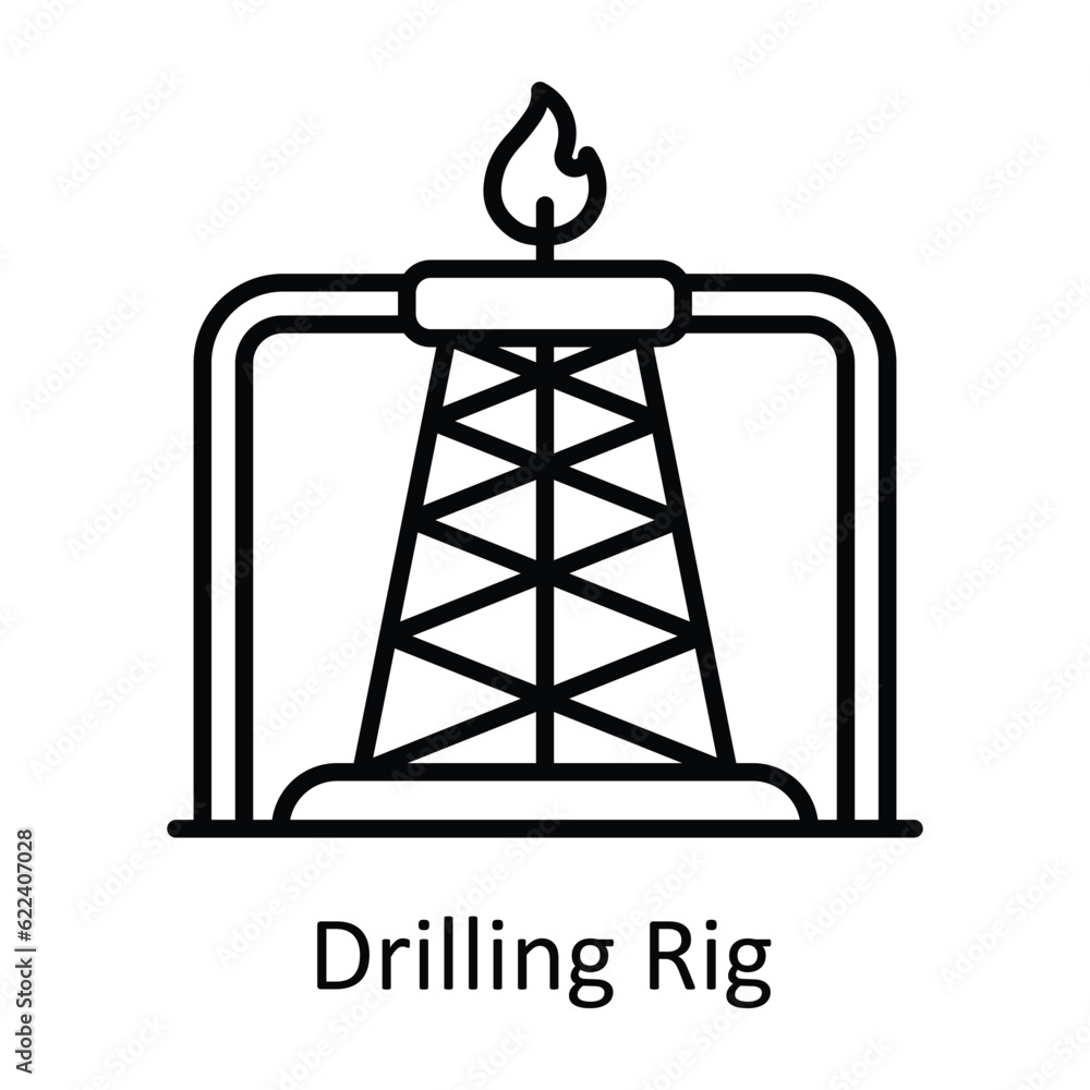 Drilling Rig Outline Icon Design illustration. Smart Industries Symbol on White background EPS 10 File Drilling Rig Outline Icon Design illustration. Smart Industries Symbol on White background EPS 10 File
