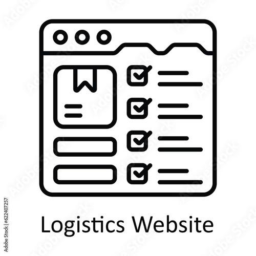 Logistics Website Outline Icon Design illustration. Smart Industries Symbol on White background EPS 10 File