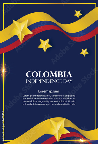 Colombia Independence day template 