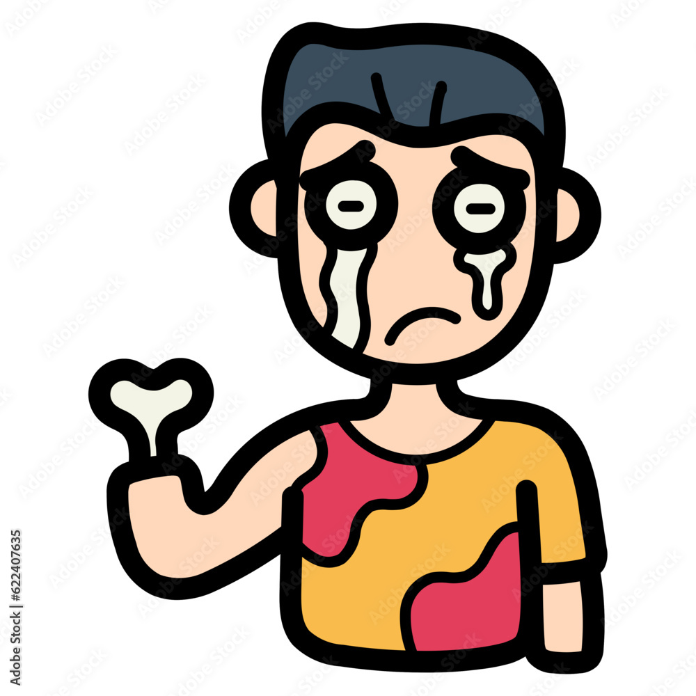 Obraz premium crying filled outline icon style