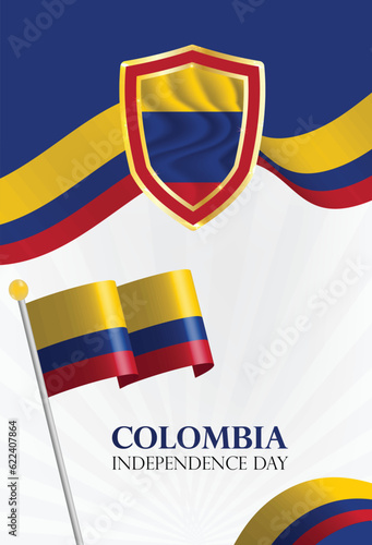 Colombia Independence day template  photo