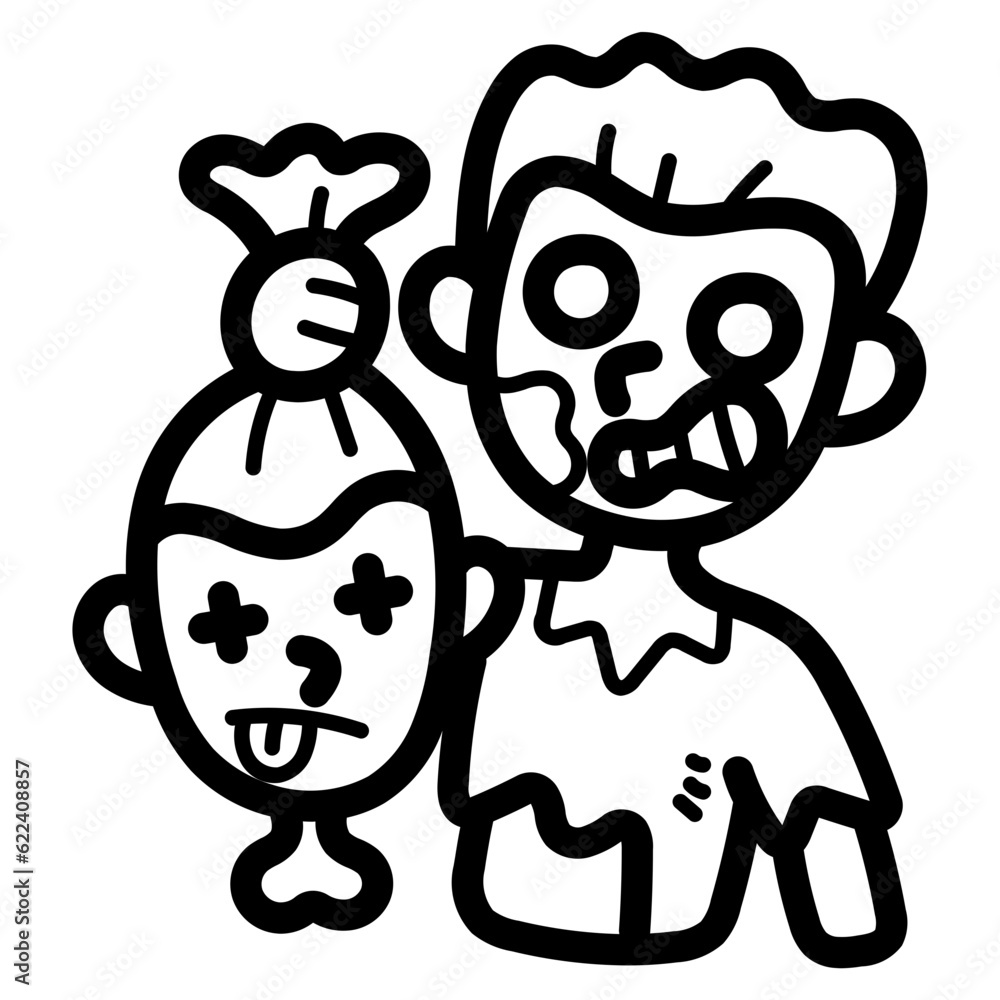 zombie line icon style zombie line icon style