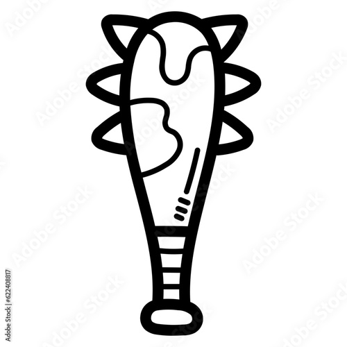 baseball bat line icon style