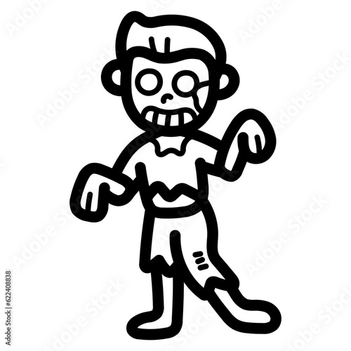 zombie line icon style