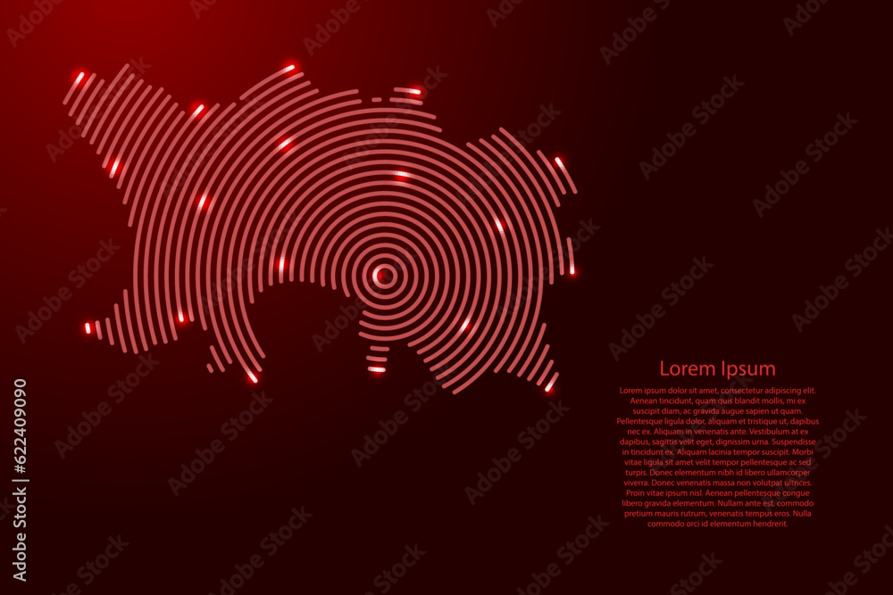 Jersey map from futuristic concentric red circles and glowing stars for banner, poster, greeting card Jersey map from futuristic concentric red circles and glowing stars for banner, poster, greeting card