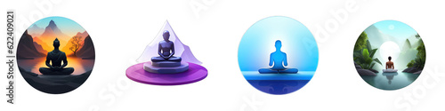Meditation clipart collection, vector, icons isolated on transparent background