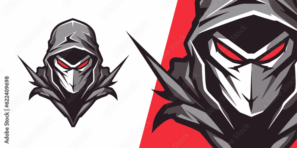 Sleek Ninja Mascot Logo Design for Sport Teams, Esports, and More - Modern and Minimalist Illustration Concepts