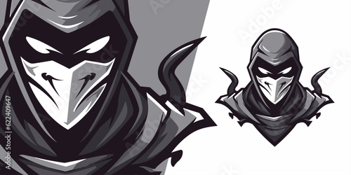 Unleash the Power of Minimalism with a Ninja Mascot Logo - Perfect for Sports, Esports, and Team Merchandise