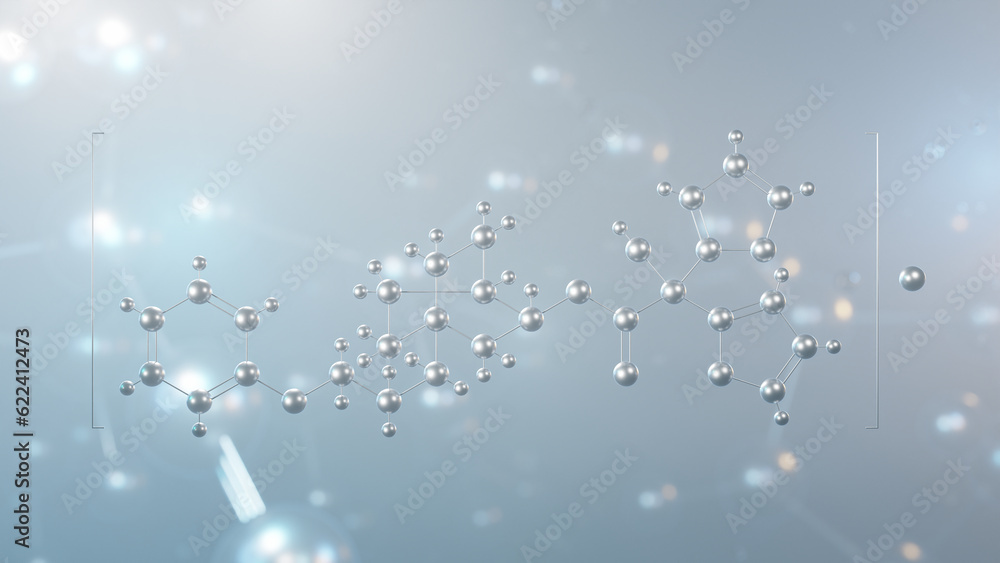 aclidinium bromide molecular structure, 3d model molecule, muscarinic antagonist, structural