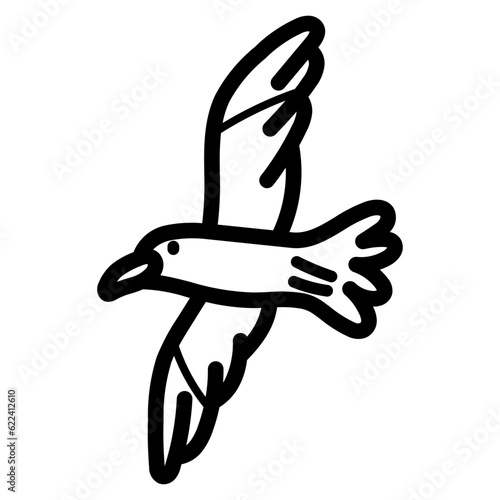 seagull line icon style