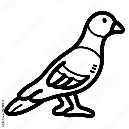 rock pigeon line icon style