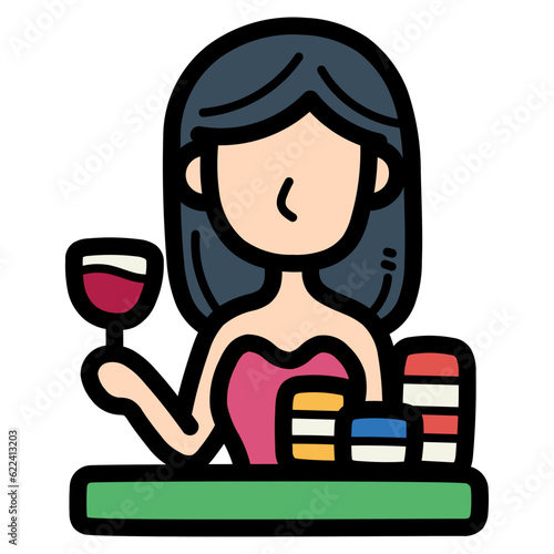 gambler filled outline icon style