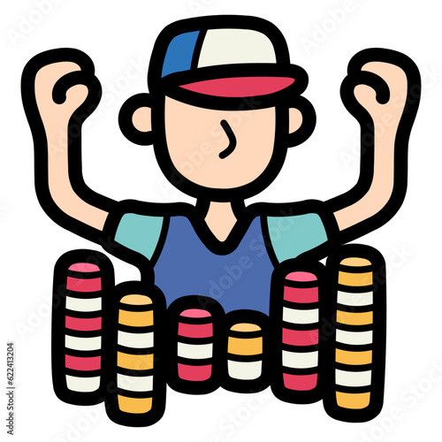 gambler filled outline icon style