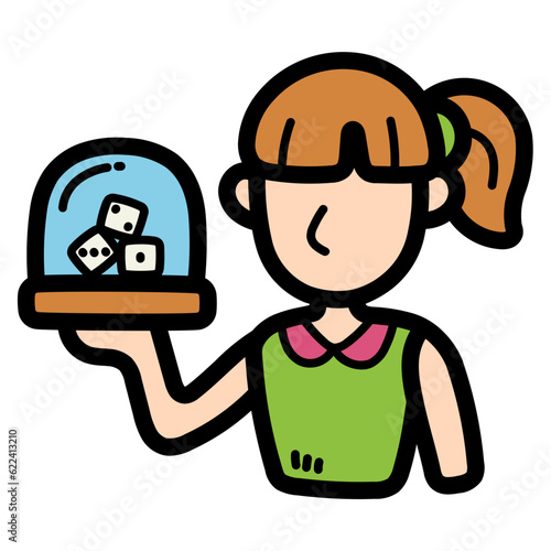 gambler filled outline icon style